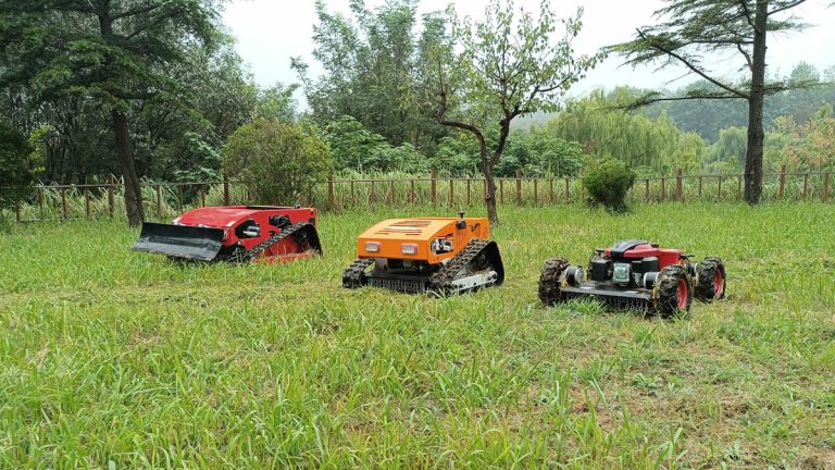 China nggawe robot pemotong rumput rega murah kanggo didol, mesin pemotong slope remot kontrol paling apik ing China