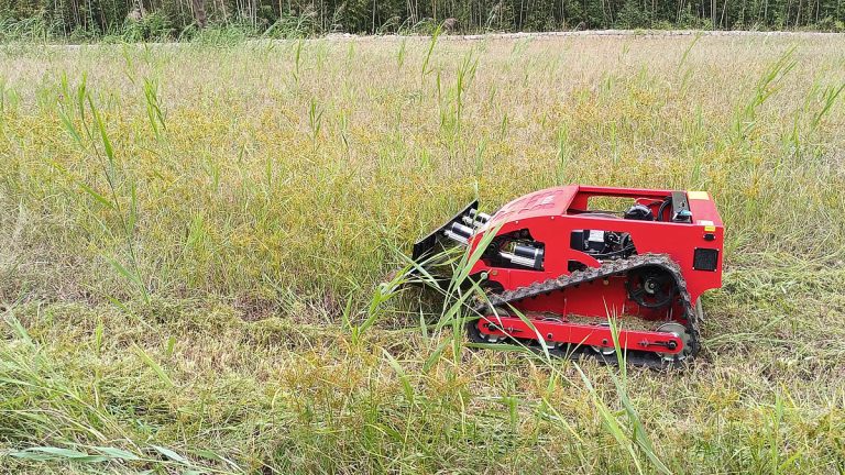 China made radio controlled slope mower low price for sale, chinese best robot lawn mower for hills