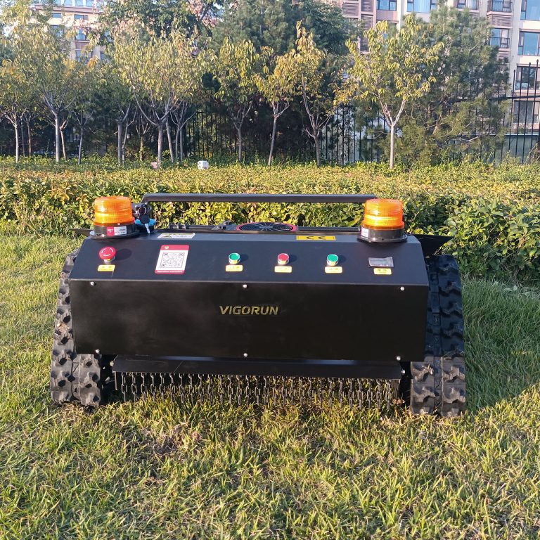 China nggawe mesin pemotong rumput sing dikontrol remot rega murah kanggo didol, mesin pemotong sikat robot paling apik ing China