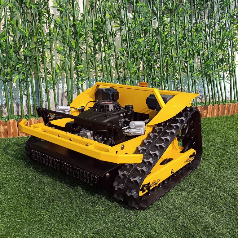 China made remote control lawn mower with tracks low price for sale, chinese best rcmower