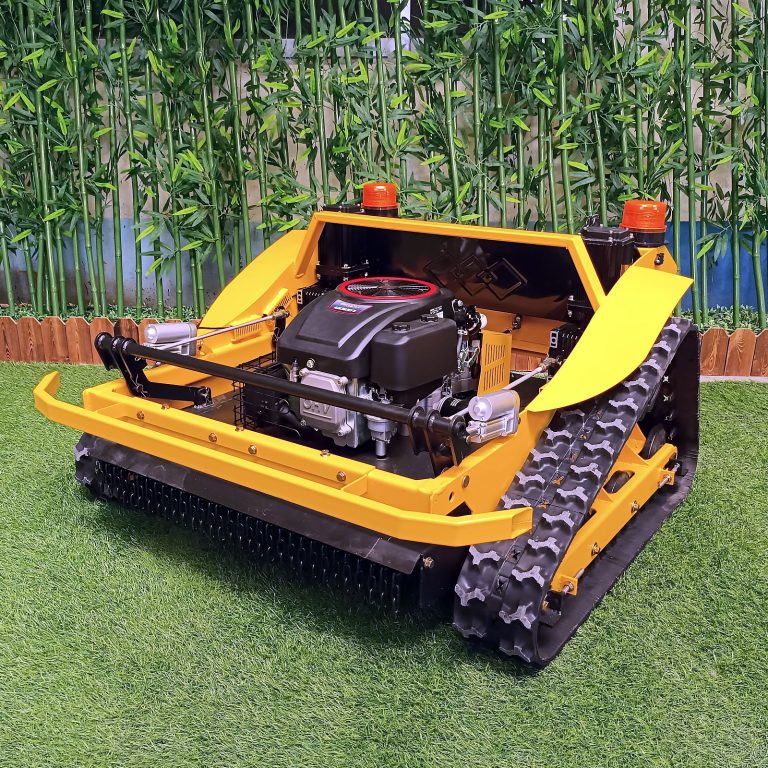 RC rubber track grass cutting machine made by Vigorun Tech, Vigorun remote control tracked grass cutting machine for sale