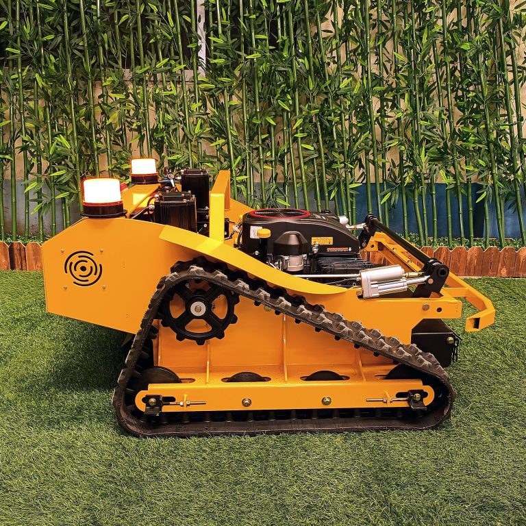 remote operated grass trimming machine with snow plow snow blade snow shovel snow removal machine