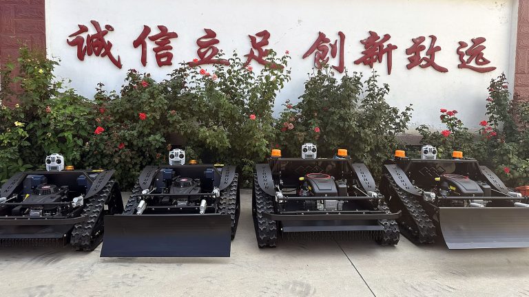 China made remote control track mower low price for sale, chinese best robotic slope mower