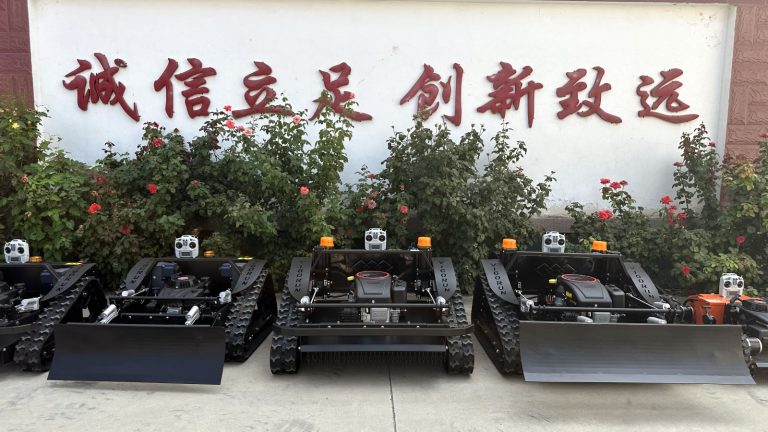 China made tracked remote control lawn mower low price for sale, chinese best cordless brush cutter