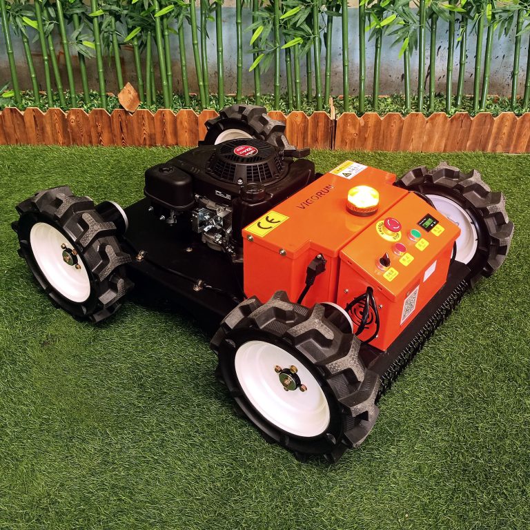 remote controlled caterpillar grass mower made by Vigorun Tech, Vigorun RC wheeled weed trimmer for sale