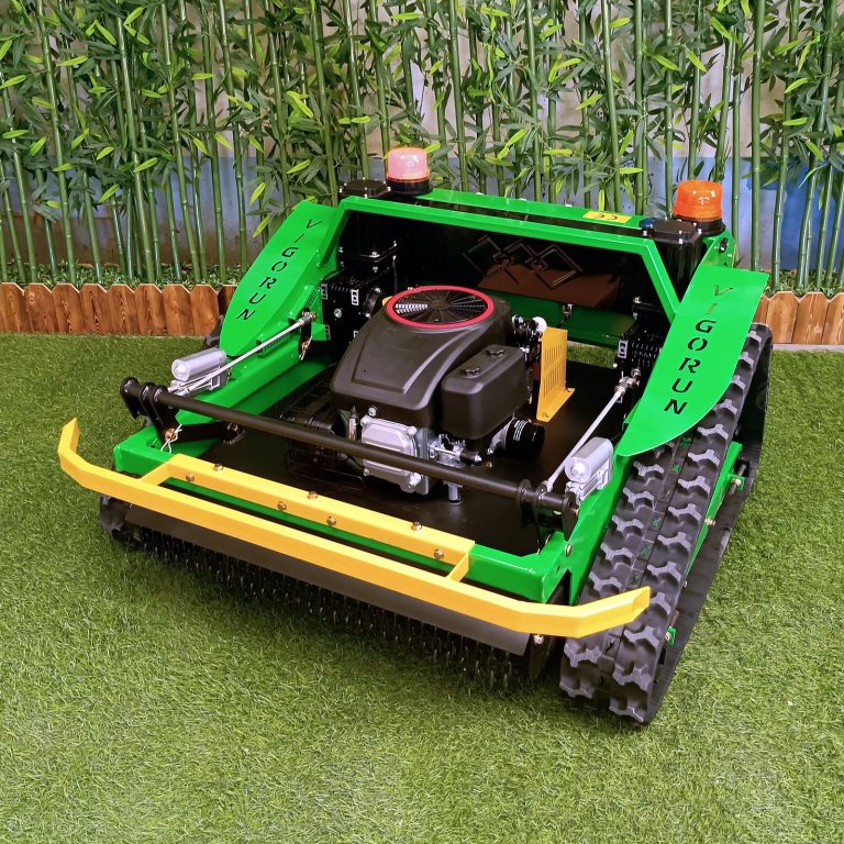 Vigorun VTLM800 wireless radio control rubber track lawn cutter machine for sale made by Vigorun Tech