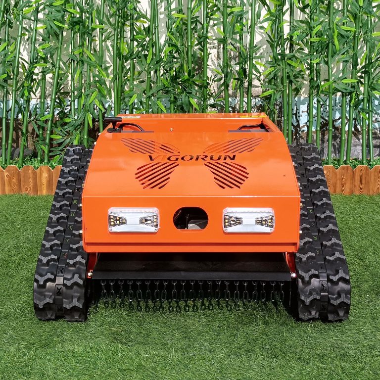 RC caterpillar weed reaper made by Vigorun Tech, Vigorun wireless tracked grass mower for sale